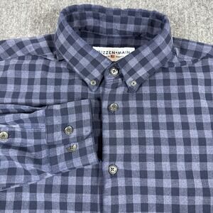 Mizzen+Main Men's M Trim Fit Blue Gingham Check Shirt Made in USA